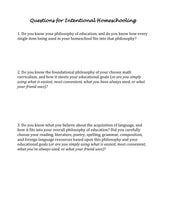 Load image into Gallery viewer, Questions for Intentional Homeschooling
